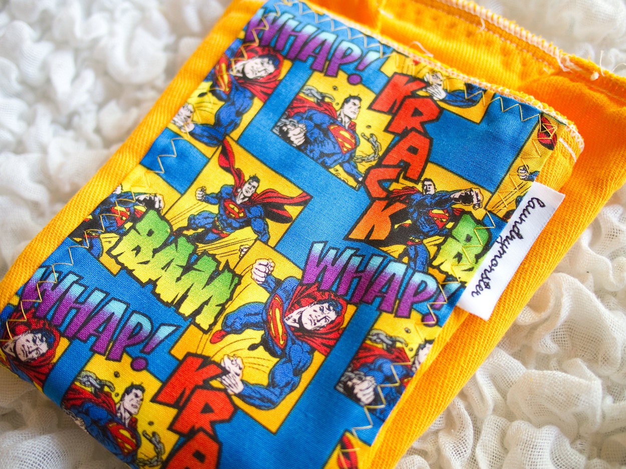 Baby Burp cloth - Superman hand dyed deep yellow burp cloth