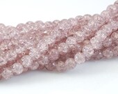 Czech Glass  Bead Cracked Round 6mm Light Amethyst - 25 (ST132)