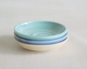 Porcelain Dipping Dishes / Ceramic Dipping Dishes in Light Yellow, Blue and Turquoise