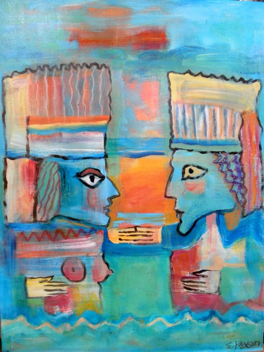Painting Acrylic Abstract- King and Queen of Everything Make a Deal