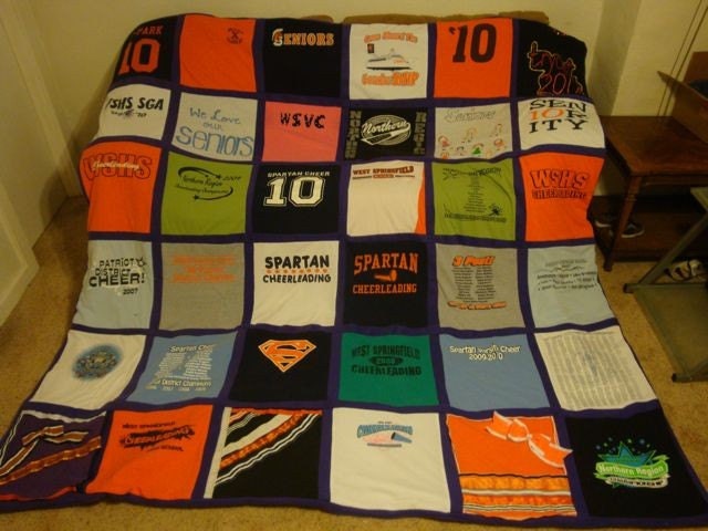 Cheerleader T Shirt Meory Blanket Unlimited Amount of Shirts & Size with Border (framing the shirts)