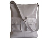 White leather handbag / women / shoulderbag / messenger bag / Michelle larger version