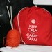 Large knitting project bag - Keep Calm and Carry Yarn - red