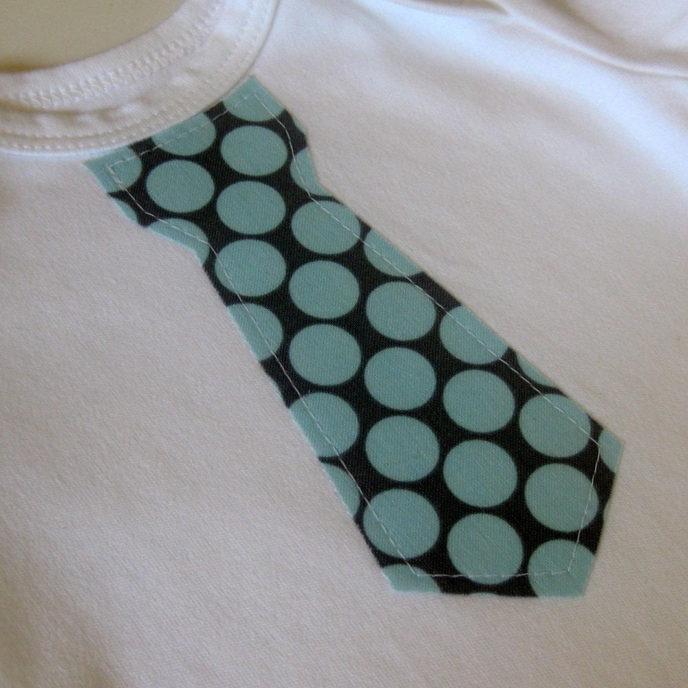Boy Tie Bodysuit in Blue and Grey Dot