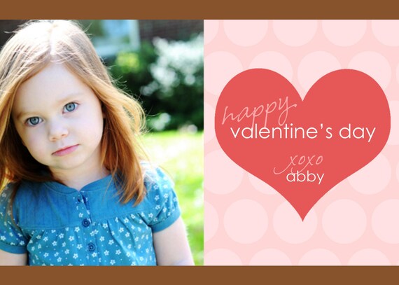 Simplistic Heart - Custom Photo Valentine Card or Announcement Il_570xn
