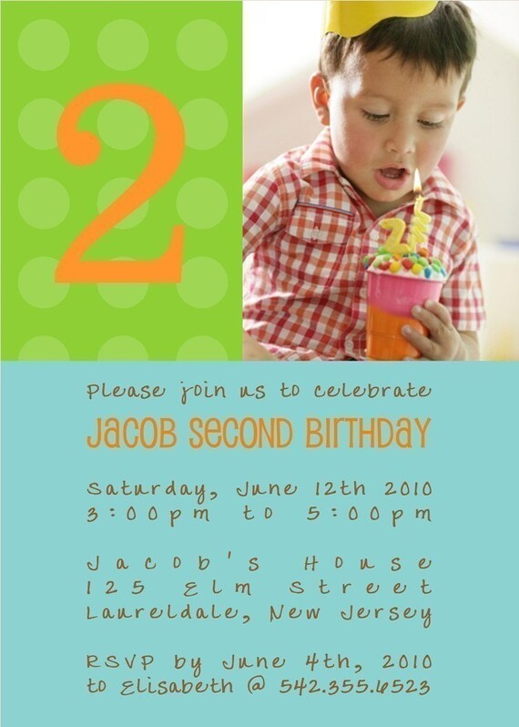 Simple Custom Photo Birthday Invitation Il_570xn