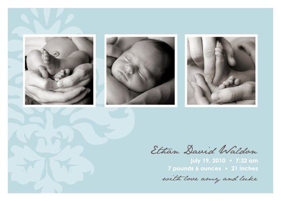 Delicate - Custom Photo Birth Announcement Il_570xn