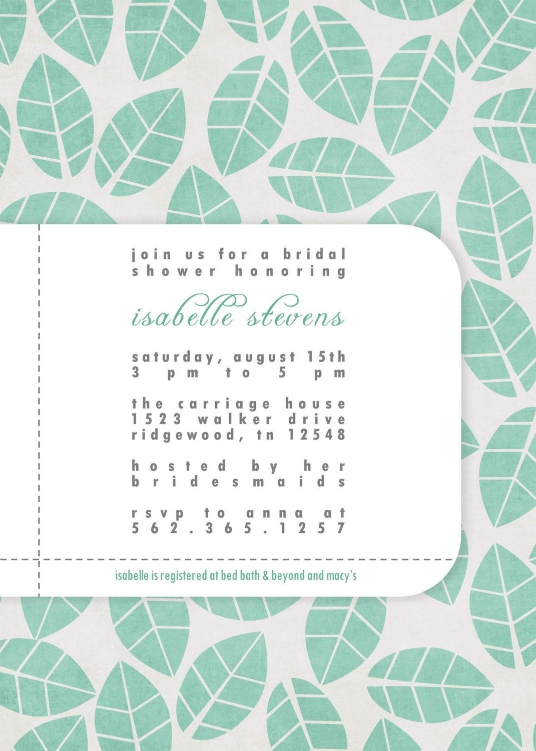 Custom Printable Baby or Wedding Shower Invitation with flowers...Fresh...by KM Thomas Designs Il_570xn