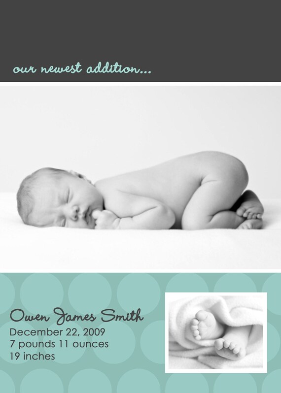 DREAM...Custom Photo Birth Announcement...by KM Thomas Designs Il_570xn