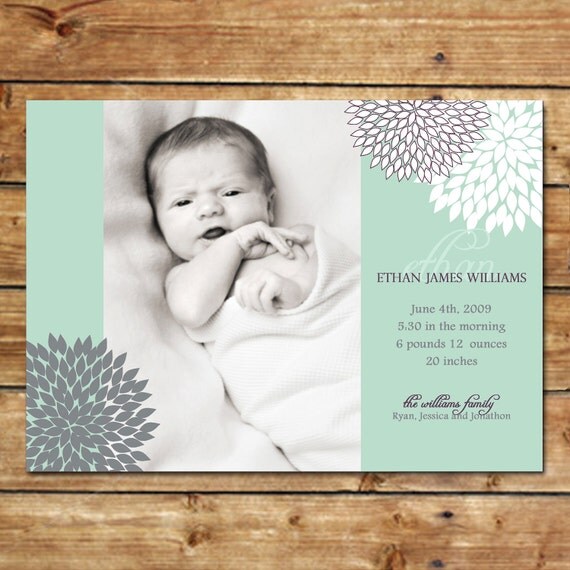 CHEERFUL...Custom Photo Birth Announcements...by KM Thomas Designs Il_570xn