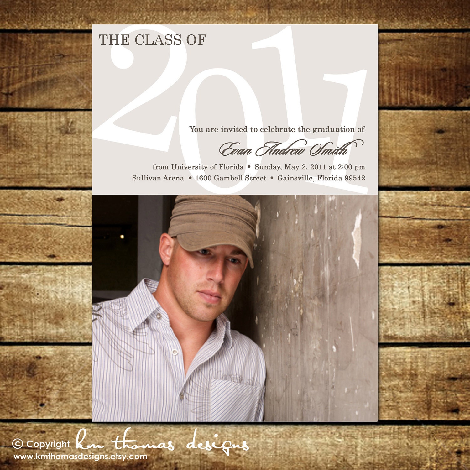 MODERN SENIOR...Custom Photo Graduation Announcement...by KM Thomas Designs Il_570xn