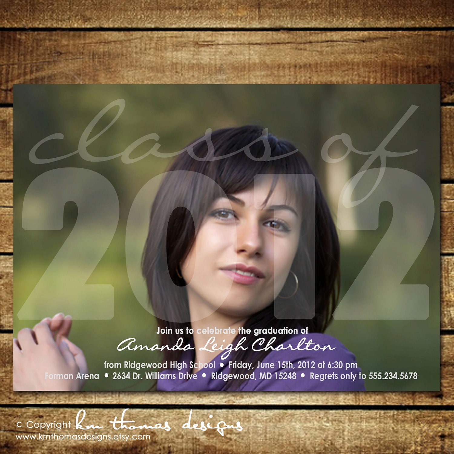 SIMPLE SUCCESS...Custom Photo Graduation Announcement...by KM Thomas Designs Il_570xn