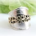 Shamrock ring clover sterling silver metalwork ring