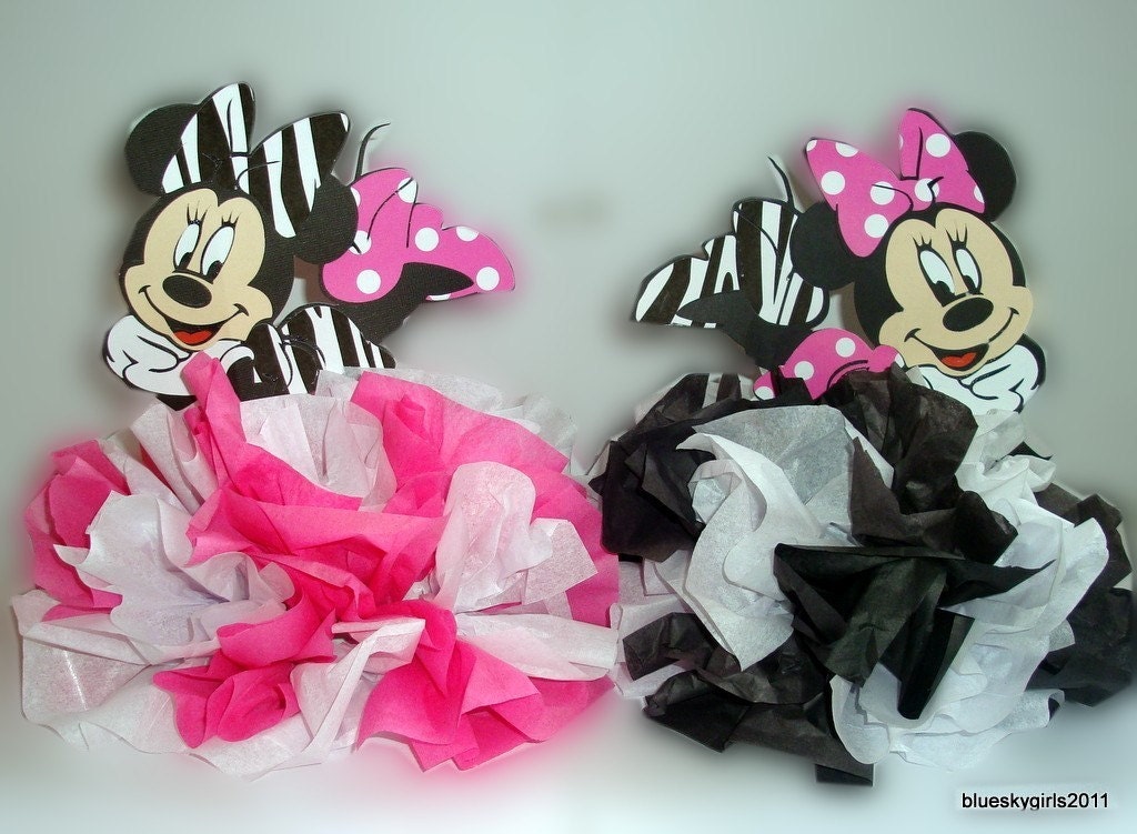 Minnie Mouse Zebra/Polka Dot Table Centerpiece Decoration KIT DIY ...