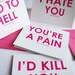 My FUnny Valentine--6 Funny Love Humor Cards And Envelopes Set of 6--Laser Printed Funny Valentines Day Cards