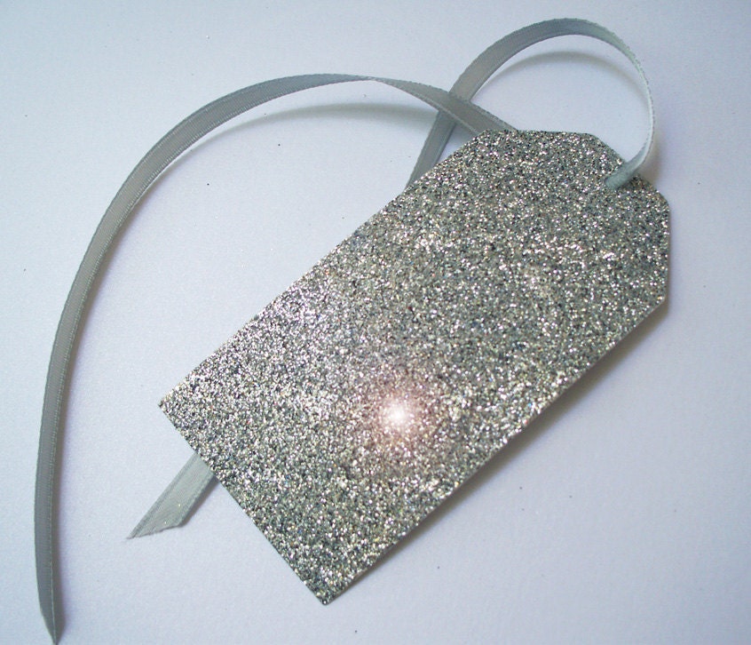 Glitter Tags-Gift Tags Drenched In Glitter-Gold Or Silver-Set of 8