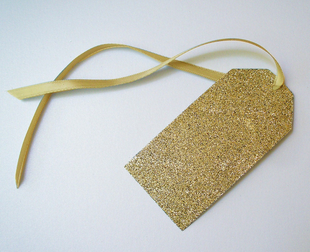 Glitter Tags-Gift Tags Drenched In Glitter-Gold Or Silver-Set of 8