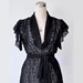 Sheer Lace Blouse , Black Lace Top , Women's Shirt
