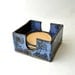 Ceramic Coasters with Holder (Set of 4) Cobalt blue handmade stoneware Serving trivets