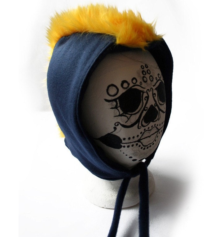 custom handmade fleece fur MOHAWK HAT any size any team - bombshellsports
