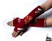 handmade fingerless gloves Florida State University Seminoles fleece armwarmers - bombshellsports
