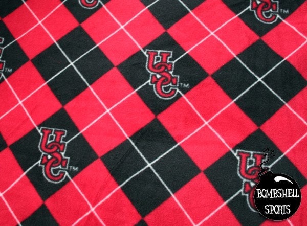 handmade fingerless gloves argyle armwarmers made from University of South Carolina fleece - bombshellsports