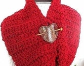 CROCHET PATTERN scarf cowl num 303. Chunky Red Cowl,  permission to sell your finished items.