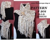 KNITTING  PATTERN - Jumbo Fringed Cowl, num 201 Knitting for Beginners crochet version available also, women, clothing, scarves