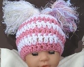 313 PEPPERMINT TWIST Hat, Crochet PATTERN. Newborn to Adult with two options, tassels or pompom top, instant download