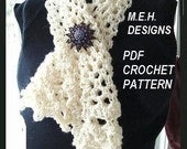 scarf, CROCHET PATTERN, num 233, Irish Inspired, Marguerite Lacy  Scarf or Cowl,  Neckwarmer, you may sell your finished items..