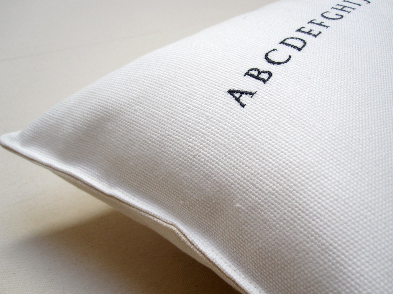 alphabet pillow / white