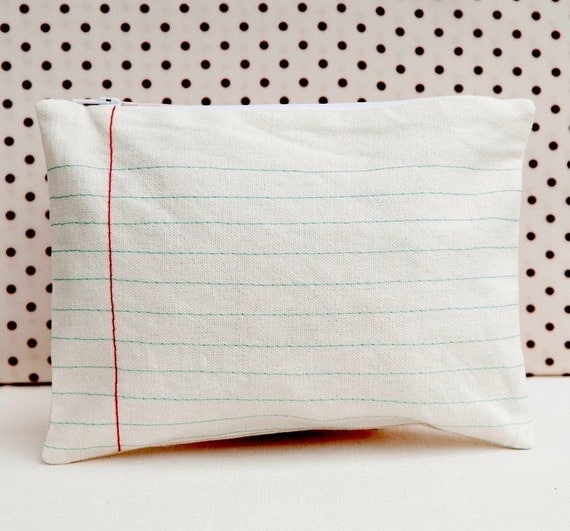 lined paper zippered case
