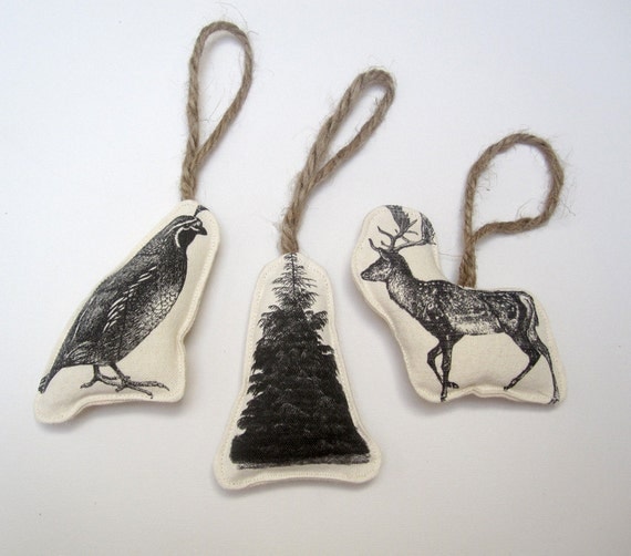 set of three image ornaments