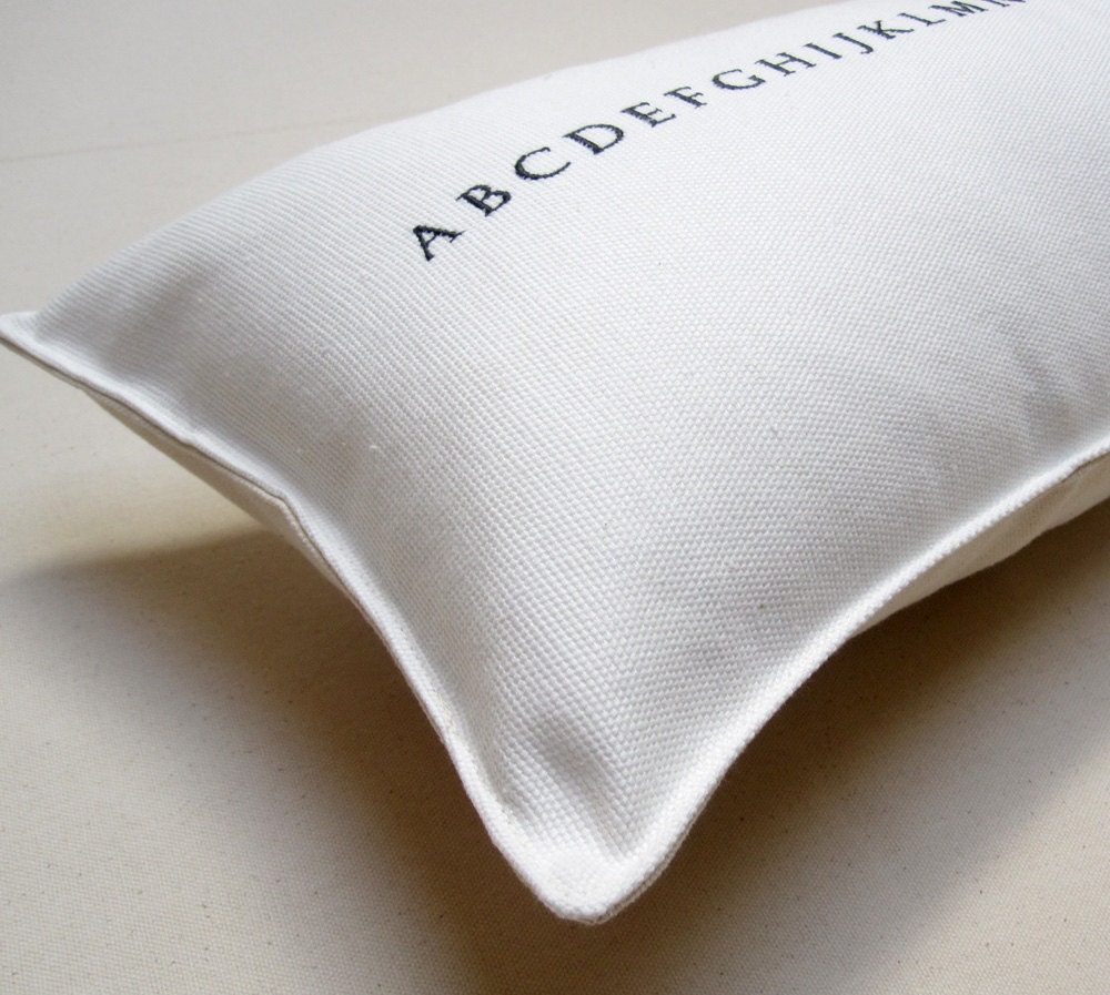 alphabet pillow / white