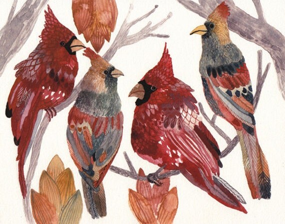 Bright Cardinals - Archival Print