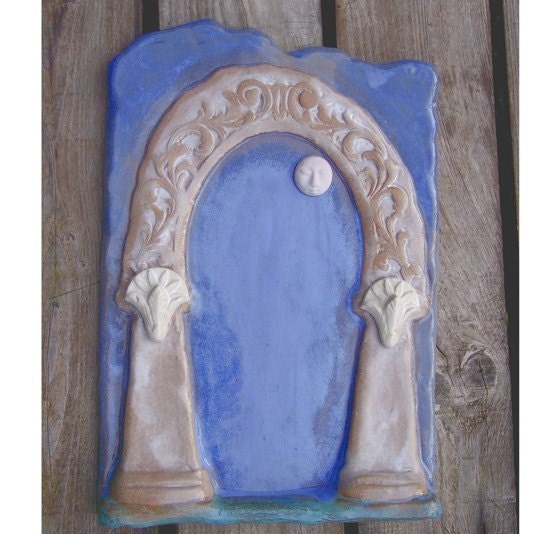 Ceramic Full Moon Gate 3 - Large Wall Hanging Original Sculpture