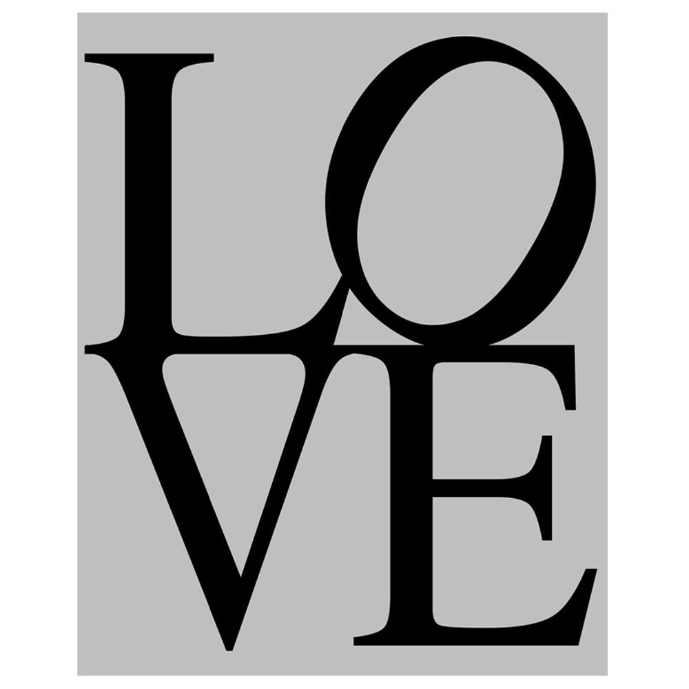 LOVE - 8x10 Typography Print - Simple, Modern - Choose Your Colors - Shown in Gray, Black, Yellow, Chevron, and More