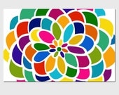 Large Floral - 13x19 Abstract Colorful Floral Print - Choose Your Colors - Shown in Purple, Blue, Aqua, Orange, Green, Red, Yellow, Pink