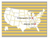 Personalized Relocation State Map - 8x10 Custom Print - Housewarming Gift, Anniversary, Wedding