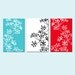 Modern Decor Botanical Trio - Set of Three 11x17 Coordinating Floral Prints - Choose Your Colors - Shown in Black, White, Red, Turquoise