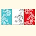 Modern Decor Botanical Trio - Set of Three 11x17 Coordinating Floral Prints - Choose Your Colors - Shown in Black, White, Red, Turquoise