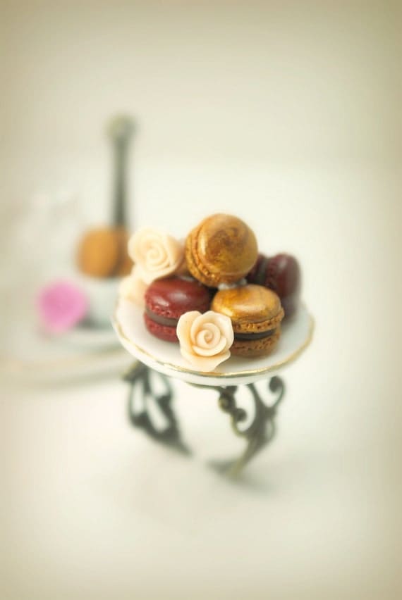 Those Classy French Macaroons Ring in Polymer Clay Food Jewelry