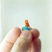 Enchanting Mermaid Ring. Handmade Miniature Polymer Clay Jewelry. Fantasy One of a Kind Snow Globe in a Pyrex Glass.
