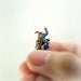 One of a Kind Elephant Ring in Pyrex Glass Dome. Handmade Miniature Polymer Clay Jewelry. Dainty Animal Diorama. Glass Dome Ring.