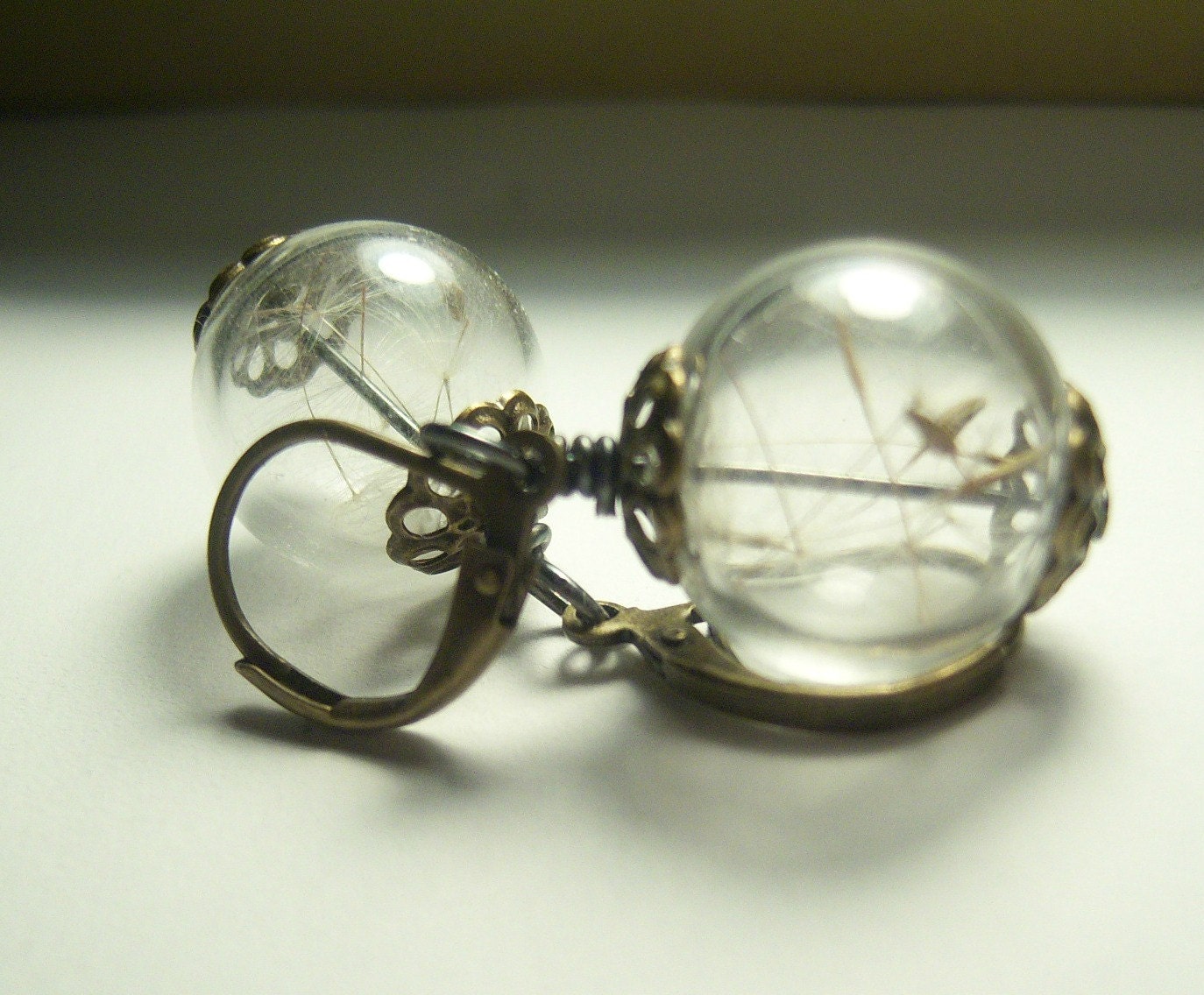 Dandelion Earrings Make A Wish Dandelion Earrings in Antique Brass By KarmaBeads on Etsy