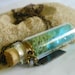 Glass Vial Necklace Bottle Moss Terrarium Seaglass Copper 24 inch Copper Chain with word Inspire Charm Tag Beach Ocean Summer