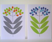 Set of 4 Note cards Elderberry