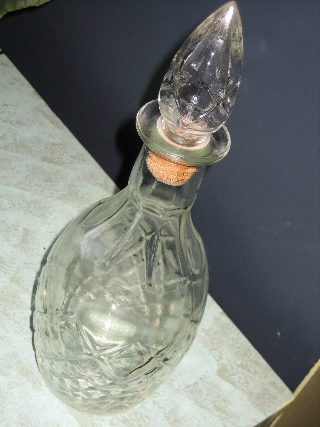 Lovely Vintage Pressed Glass Carafe Decanter