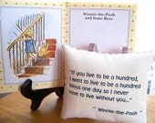 Winnie the Pooh-'If You Live to Be One Hundred'-Hanging Quotation Mini Pillow