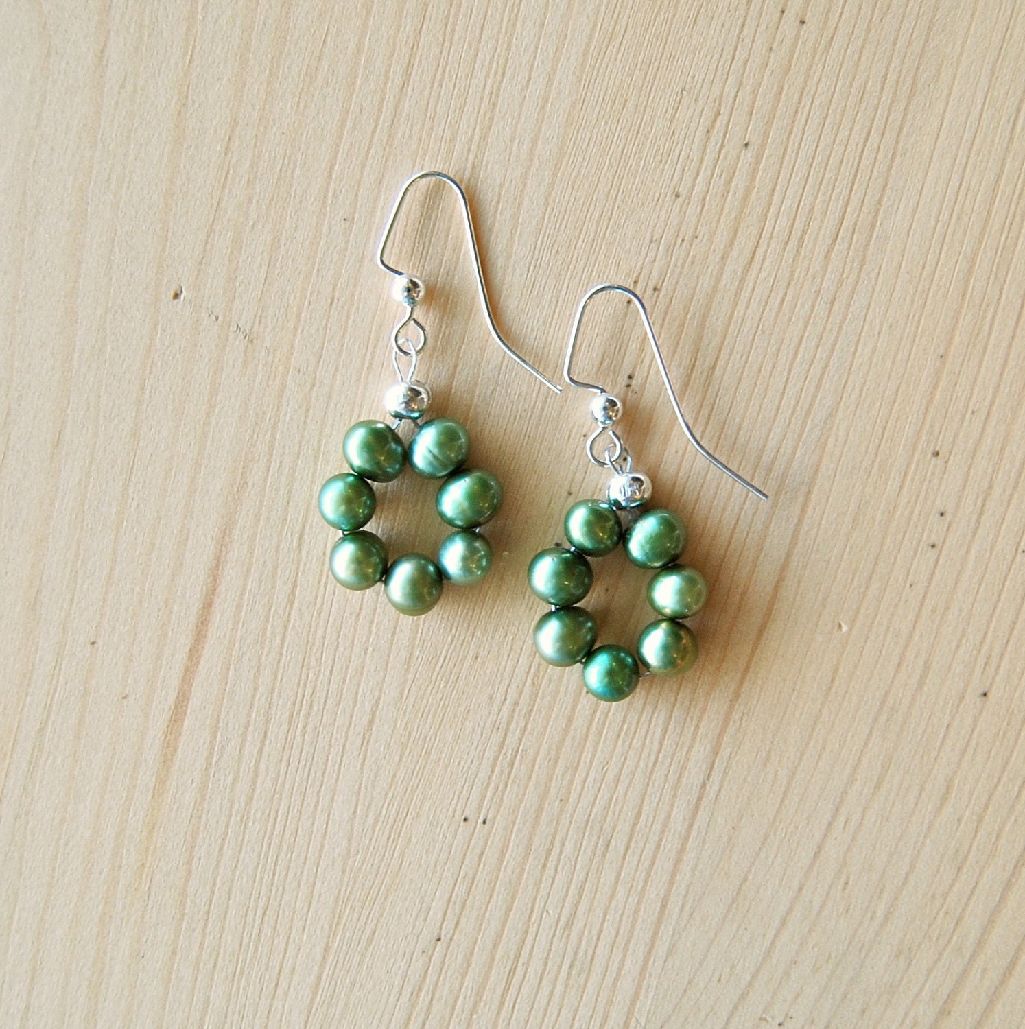 Green Pearl Earrings